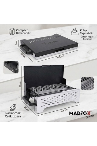 Madfox Steelfold Paslanmaz Çelik Katlanabilir Mangal Diğer