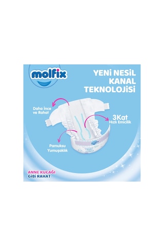 Molfix Bebek Bezi 6 Beden E.large Hiper Ekonomi Paketi 124Adet
