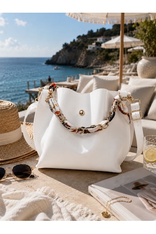 Housebags Elite Carryall New Trend El Ve Omuz Çantası Beyaz