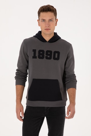 U.S. Polo Assn. Erkek Regular Fit Kapüşonlu Şardonlu Gri Sweatshirt 50316359-VR024