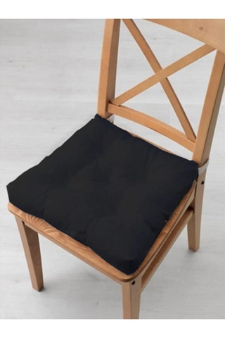 Siyah-haki Kombin Pofidik Kare Sandalye Minderi 4'lü 40 X 40 Cm
