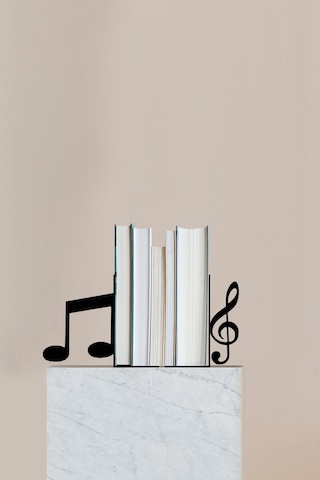Hobi Demir Sanat Notalar Figürlü Dekoratif Metal Kitap Tutucu