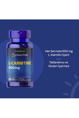 Puritan's Pride L-Carnitine 500 Mg 60 Tablet