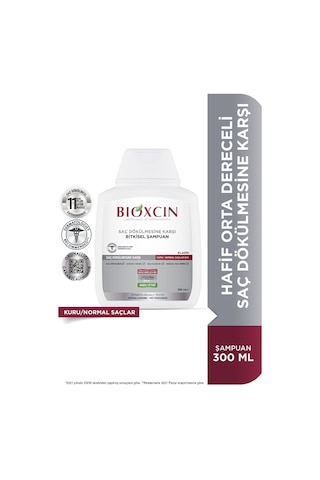 Bioxcin Kuru ve Normal Saçlar için Saç Dökülmesine Karşı Şampuan 300 ML