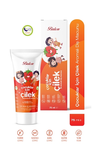 Balen Doğal Çocuklar İçin Çilek Özlü Diş Macunu 75 Ml Beyazlık