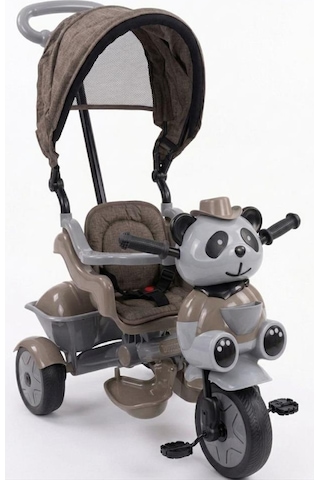 Babyhope Little Panda Lüx 3 Tekerlekli İtmeli Vizon Kahverengi