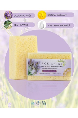 Black Shine Bs Doğal Lavanta Özlü Süngerli Sabun 100 G