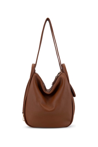 Bruno Rossi Bag Kadın Hakiki Deri Taba Sırt & Omuz Çantası 1048 Mlx14g Bn Cnt Sk25-26 Cuoıo Bej
