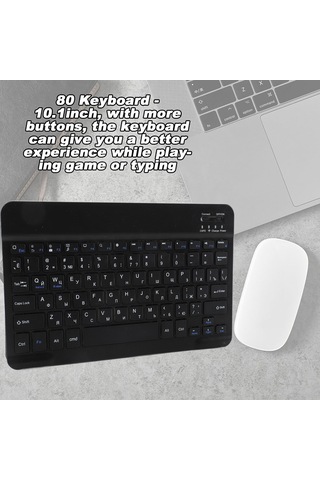 Yuntech01 10.1 İnç 80 Tuşlu Rusca Ultra İnce Bluetooth Klavye - Android/ios/windows Uyumlu, Su Geçirmez, Sessiz Ve Taşınabilir