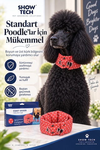 Show Tech Köpek Kürk Koruyucu Kıtık Oluşumunu Engelleyeci Yumuşak Tasma Büyük Boy Kırmızı