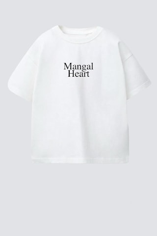 Monila Unisex Çocuk Pamuklu Bisiklet Yaka Baskılı T-shirt Beyaz/siyah
