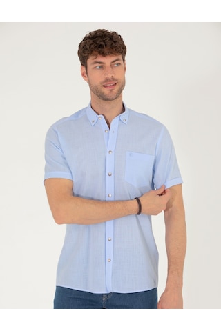Pierre Cardin Erkek Açık Mavi Kısa Kollu Gömlek 50268184-vr003 Açık Mavi