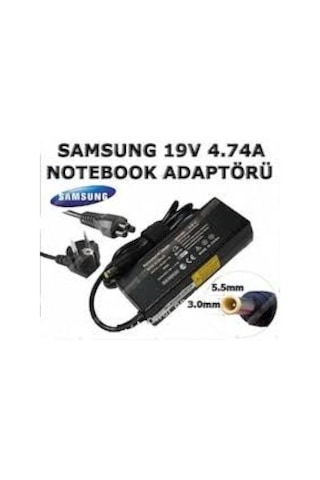 Samsung Uyumlu 19V 4.74A - 90 Watt 3.0 MM\5.5 MM Notebook Adaptör Nba90