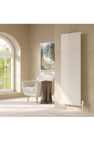 Lojimax Alüminyum Dekoratif Radyatör Bamboo 1800x359mm 3 Dilim Dokulu Beyaz 792 W Yüksek Isıl Güç