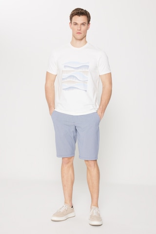 AC&Co / Altınyıldız Classics Erkek Slim Fit Dar Kesim Yan Cepli Gofre Desenli Şort Lacivert