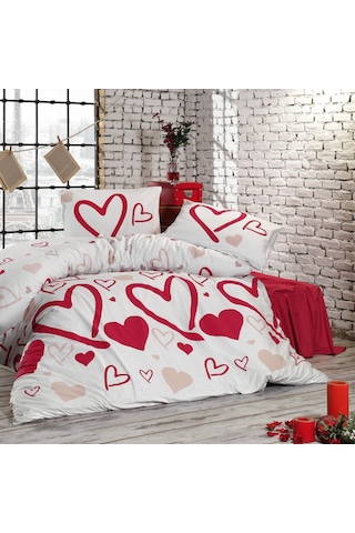 Menderes Home Cotton Collection Ranforce Tek Kişilik Nevresim Takımı Amor Kırmızı