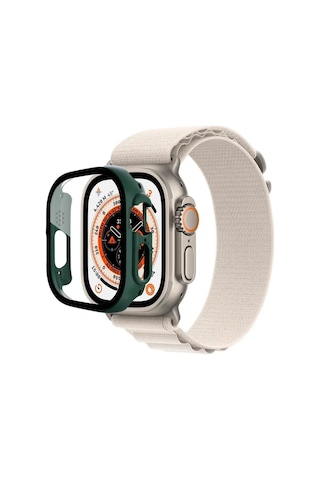 Watch Ultra 49mm Desert Camlı Kasa Ekran Koruyucu - Koyu Yeşil
