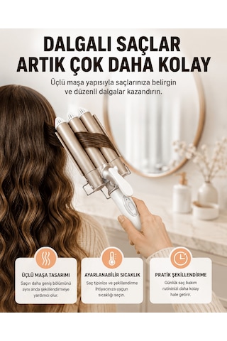 Bukle Saç Maşası Kolay Kullanım, Zindeliklı Bukleler Yüksek Isılı Yeni Nesil Aklby-bsva58 Diğer