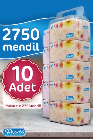 Peçito Çift Katlı Pratik Mendil Çek Kullan 10 x 275'li