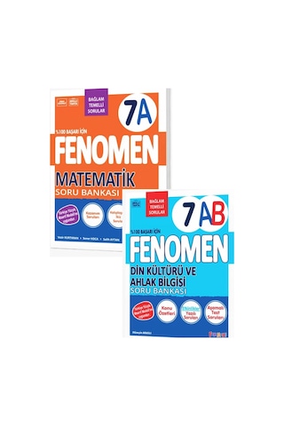2027 7.sınıf 7a Matematik- 7ab Din Kültürü Maarif Yeni Müfredat Soru Bankası Seti 2 Kitap Kolay-orta