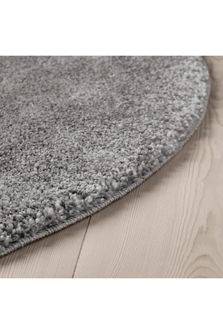 Ikea Stoense Yuvarlak Halı, Orta Gri, 130 Cm, Yuvarlak