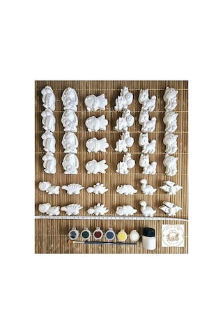 36 Adet 3d Hayvanlar Alemi Taş Boyama Figür Çocuk Gelişimi Boyama Etkinlik Seti Zoo Stone Painting