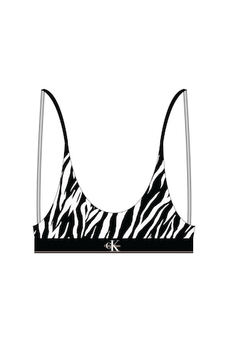 Calvin Klein Kadın Siyah Kaplan Desenli Astarsız Bralet-13666 Siyah