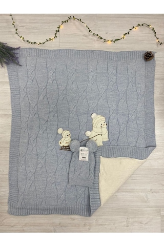 Ultralüx Bereli Bebek Battaniye Mavi