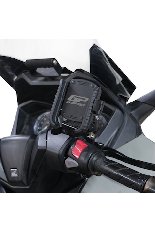 Gp Kompozit Honda Forza 250 2018-2025 Uyumlu Titreşim Modüllü Telefon Tutucu Siyah