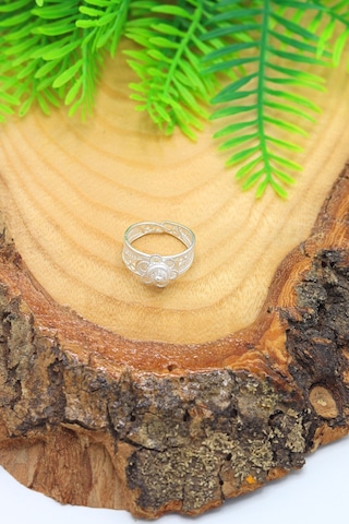 Midyat Nurtaş Gümüş Çiçek Model El İşçiliği 925 Ayar Gümüş Telkari Yüzük 201023013