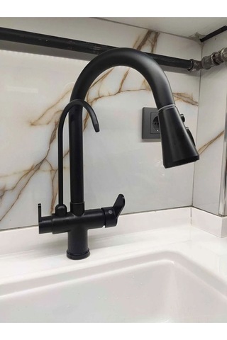 Boheme Fleko Arıtmalı Spiralli Eviye Bataryası Siyah