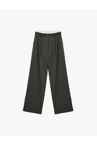 Koton Cepli Pile Detaylı Geniş Paça Baggy Kumaş Pantolon Gri 6wak40067pw Gri