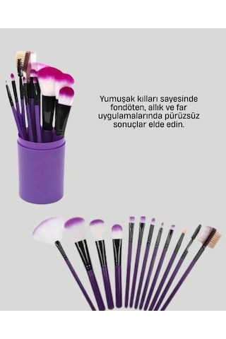 Northcity 12 Parça Profesyonel Makyaj Fırça Seti - Taşınabilir Kutu İle Kusursuz Görünüm