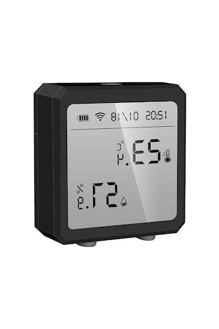 Novahub Wifi Ve Bluetooth Dijital Termometre Nem Ölçer - Lcd Ekranlı, Alarm Fonksiyonlu, Alexa Uyumlu, Sıcaklık Ve Nem Takibi