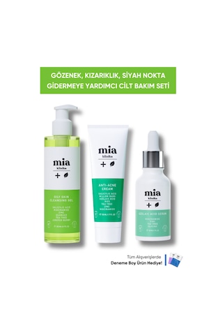 Mia Klinika Gözenek Kızarıklık ve Siyah Nokta Akne Gidermeye Yardımcı Set