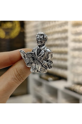 Lente Aksesuar Silver Renk Öğretmen Broş-kitap Ve Kalemli Öğretmen Yaka İğnesi Çok Renkli