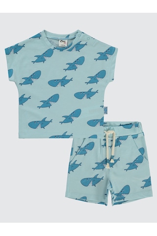 Civil Baby Erkek Bebek Şortlu Takım 6-18 Ay Soft Mavi Soft Mavi