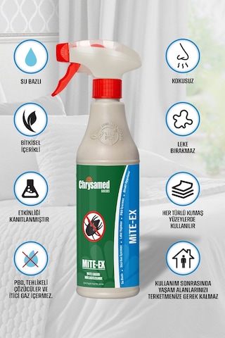 Chrysamed Mite-Ex Akarlara Etikili Kokusuz 500 ML