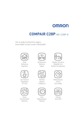 Omron C28P Hızlı  Te davi Süresi Sunan Dayanıklı Nebulizatör
