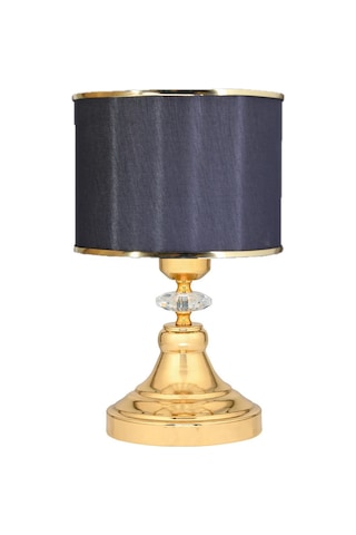 2 Adet Masa Lambası Gece Lambası Komidin Üstü Abajur Gold Siyah