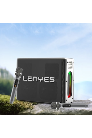 Lenyes S861 12.000mah Powerbank Özellikli Çift Mikrofonlu Bluetooth Speaker Hoparlör V5.0 Siyah Siyah