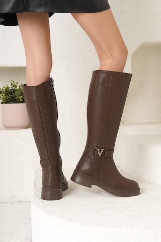 Amira Soğuk Geçirmez Kışlık Kadın Çizme Kahverengi