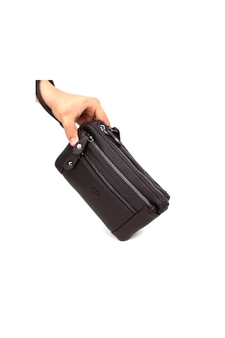 Erkek Kahverengi Çok Bölmeli Kemerli Portföy El Çantası Kahverengi