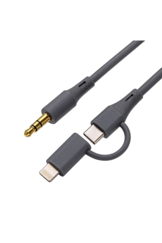 Microcase 2'si 1 Arada Type-c Ve Lightning To 3.5mm Aux Ses Kablosu - Ios Android Uyumlu Oto Ses Aktarım Adaptörü-al5815