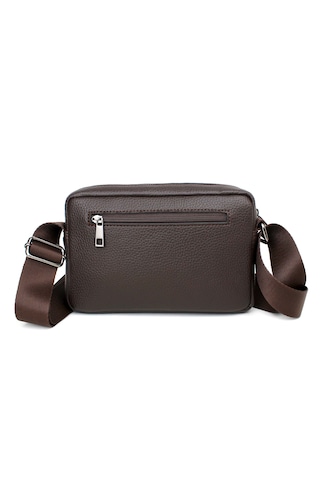 Unisex Kahverengi Orta Boy Askılı Postacı Omuz Çantası Kahverengi