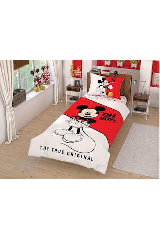 Taç Lisanslı Nevresim Takımı Tek Kişilik Çek Canlandır Mickey