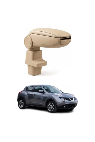 Nissan Juke 2010-2019 Uyumlu Kolçak Kol Dayama Bej Suni Deri Araca Özel