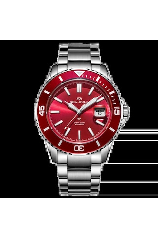 Sea-gull Ocean Serisi 200m Su Geçirmez, Safir Kristal Camlı, Gravürlü Arka Kapaklı 44 Mm Diver Saat Metalik
