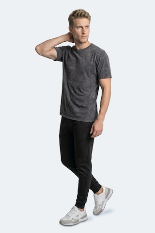 Slazenger Zaır Erkek Baskılı Gri Tişört