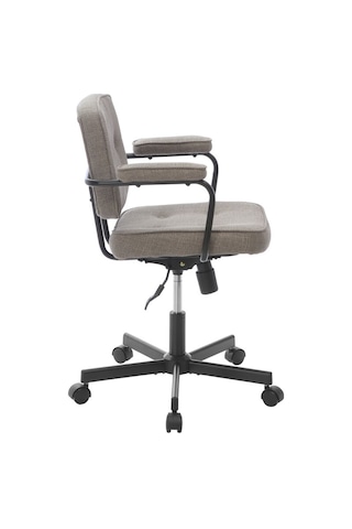 Button Çalışma Sandalyesi Kumaş - Koyu Vizon 62x77-87x60 Cm Bej